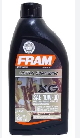 ACEITE FRAM SINTÉTICO 10W30 946ML SN SAF10W30N2