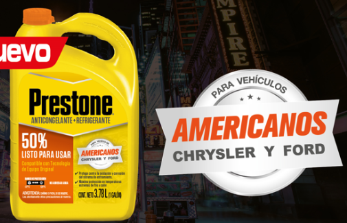 ANTICONGELANTE + REFRIGERANTE PRESTONE 50 % NARANJA PARA VEHICULOS AMERICANOS