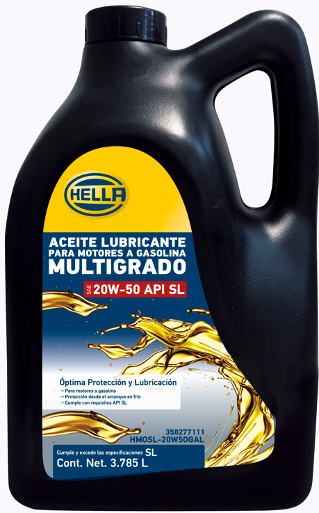 ACEITE MINERAL HELLA 20W50 SL GARRAFA 5L.