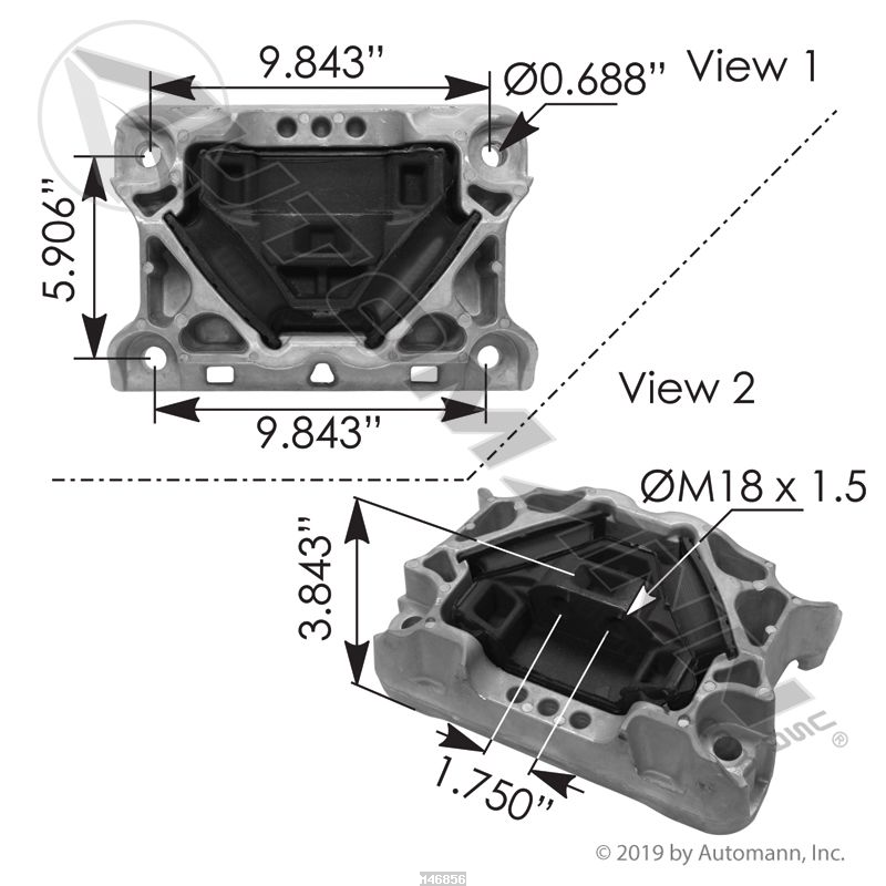 SOPORTE MOTOR TRASERO CASCADIA 2018 +01-34095-000